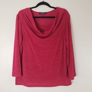 Evan Picone Cowl Neck Blouse Top Size XL G14